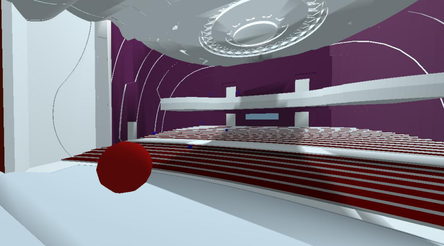 GRG廠家：南寧工業職業技術學院會堂GRG穿孔板吊頂工程