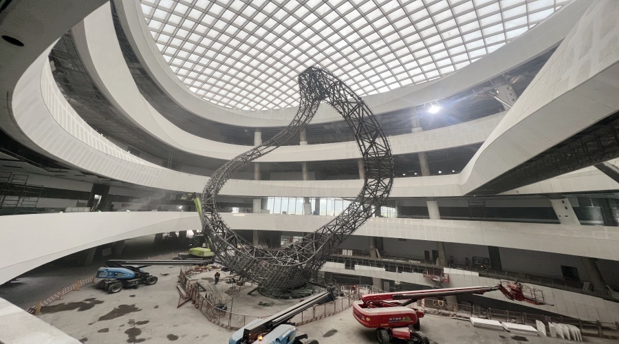 GRG中庭攔河造型 GRG中庭攔河造型