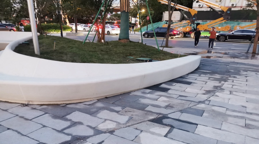 廣州海珠區琶洲展館GRC坐凳樹池工程案例